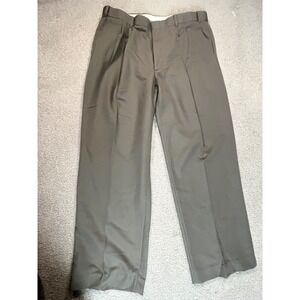 GEOFFREY BEENE Men's Pleated Dress Pants Khaki W38 L32‎ Polyester Rayon